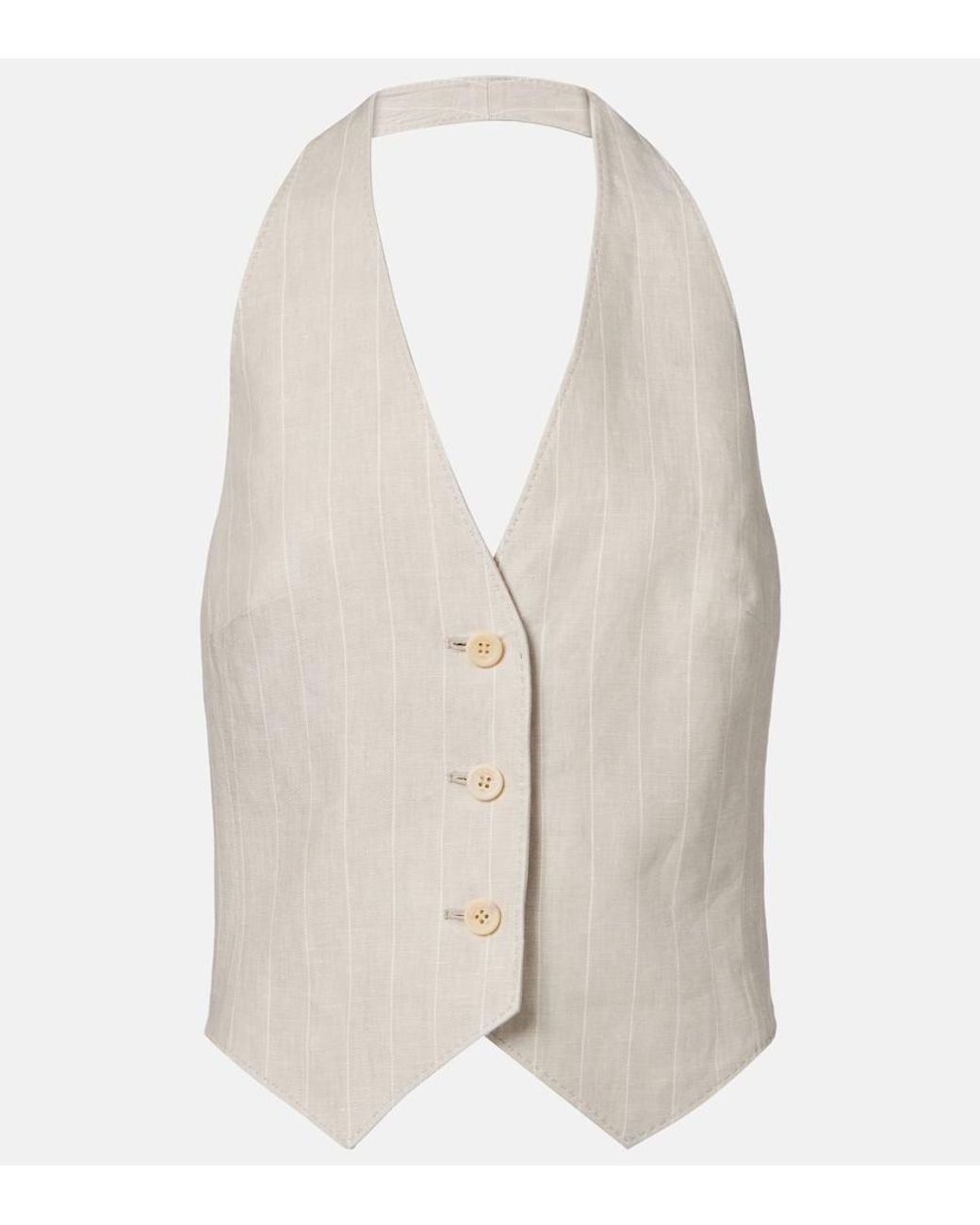 Max Mara White Sauro Linen Vest
