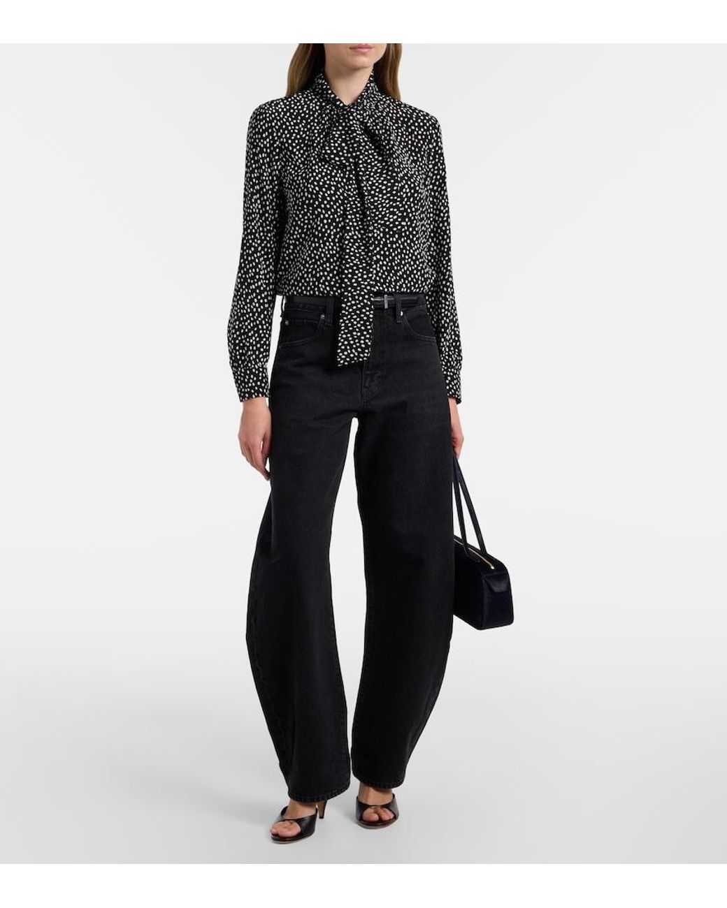 FRAME Blue The Bubble Barrel-Leg Jeans