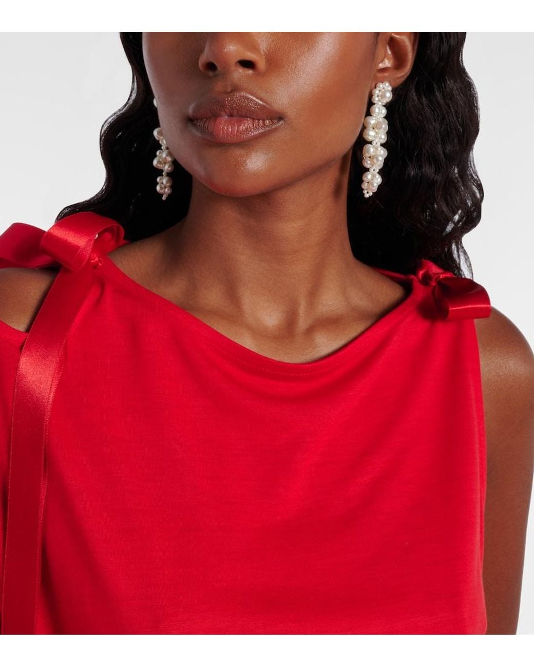 Pendientes Drip Con Perlas Sinteticas Simone Rocha de color White