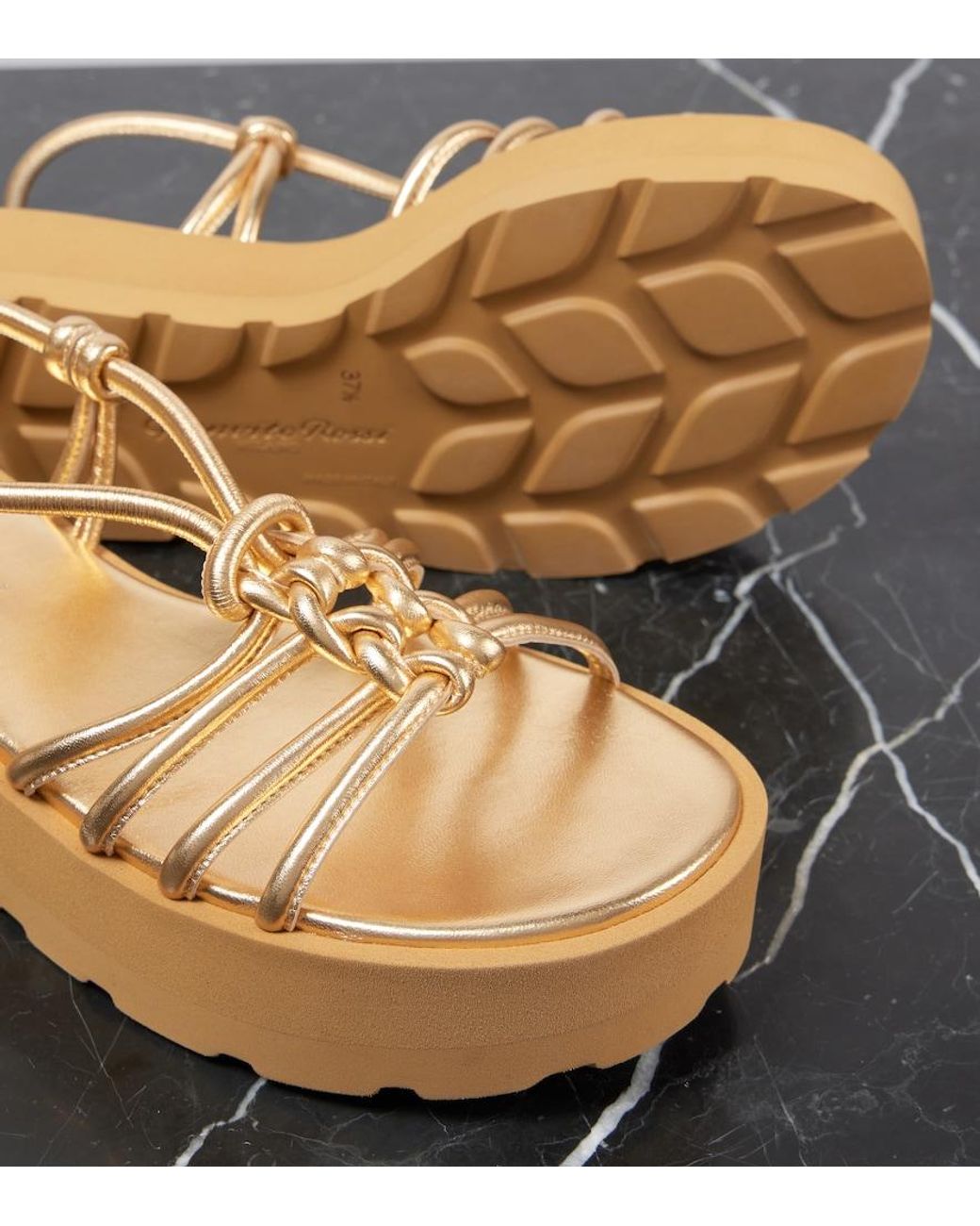 Gianvito Rossi Metallic Leather Sandals