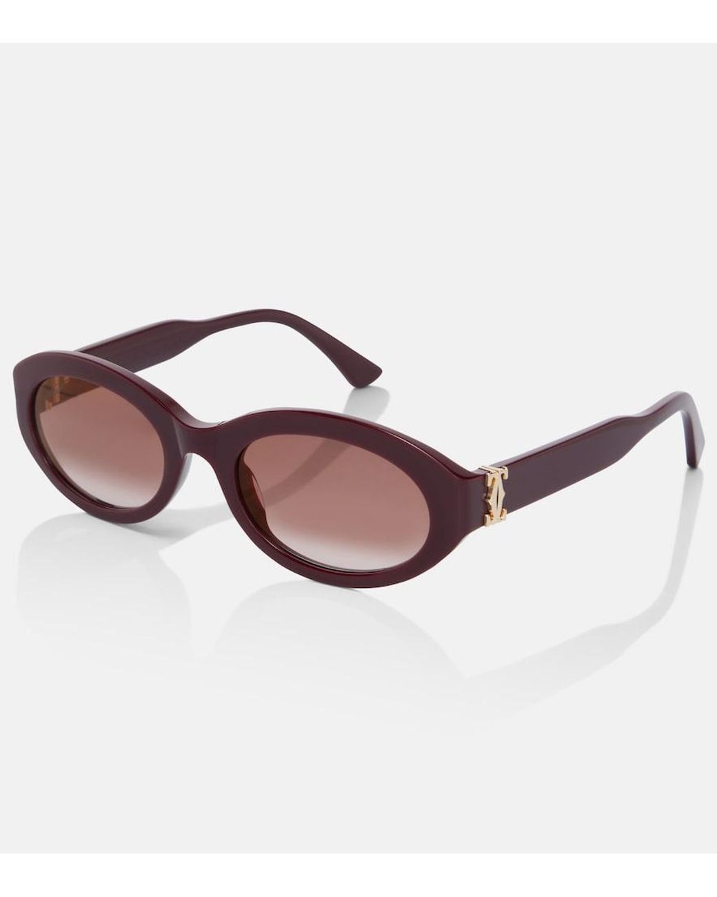 Cartier Brown Signature C Oval Sunglasses