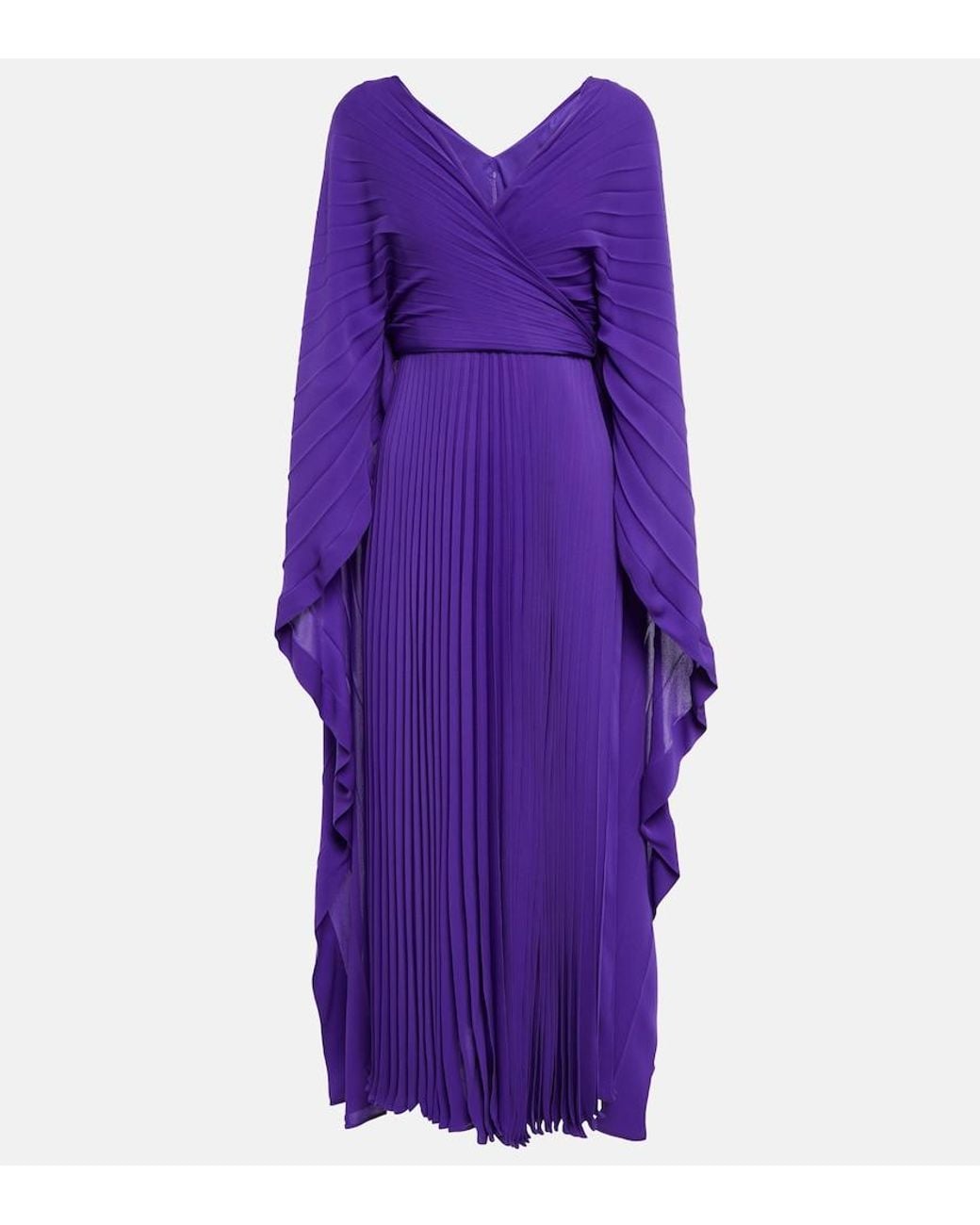 Valentino Purple Pleated Silk Gown