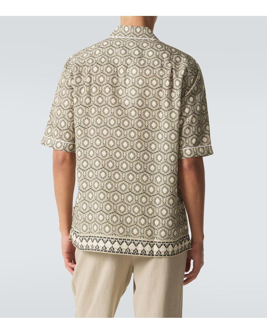 Orlebar Brown Natural Ridley Printed Shirt for men