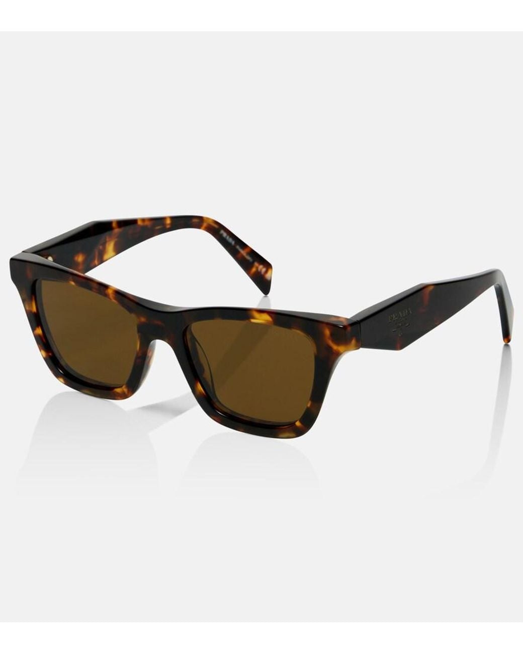 Prada Brown Cartiglio Cat-Eye Sunglasses