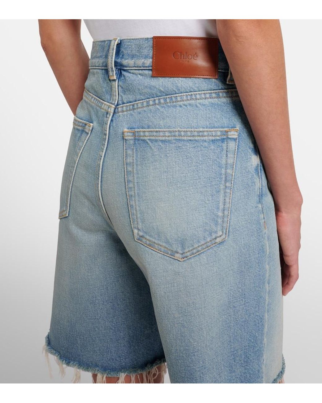 Chloé Blue Faded Denim Shorts