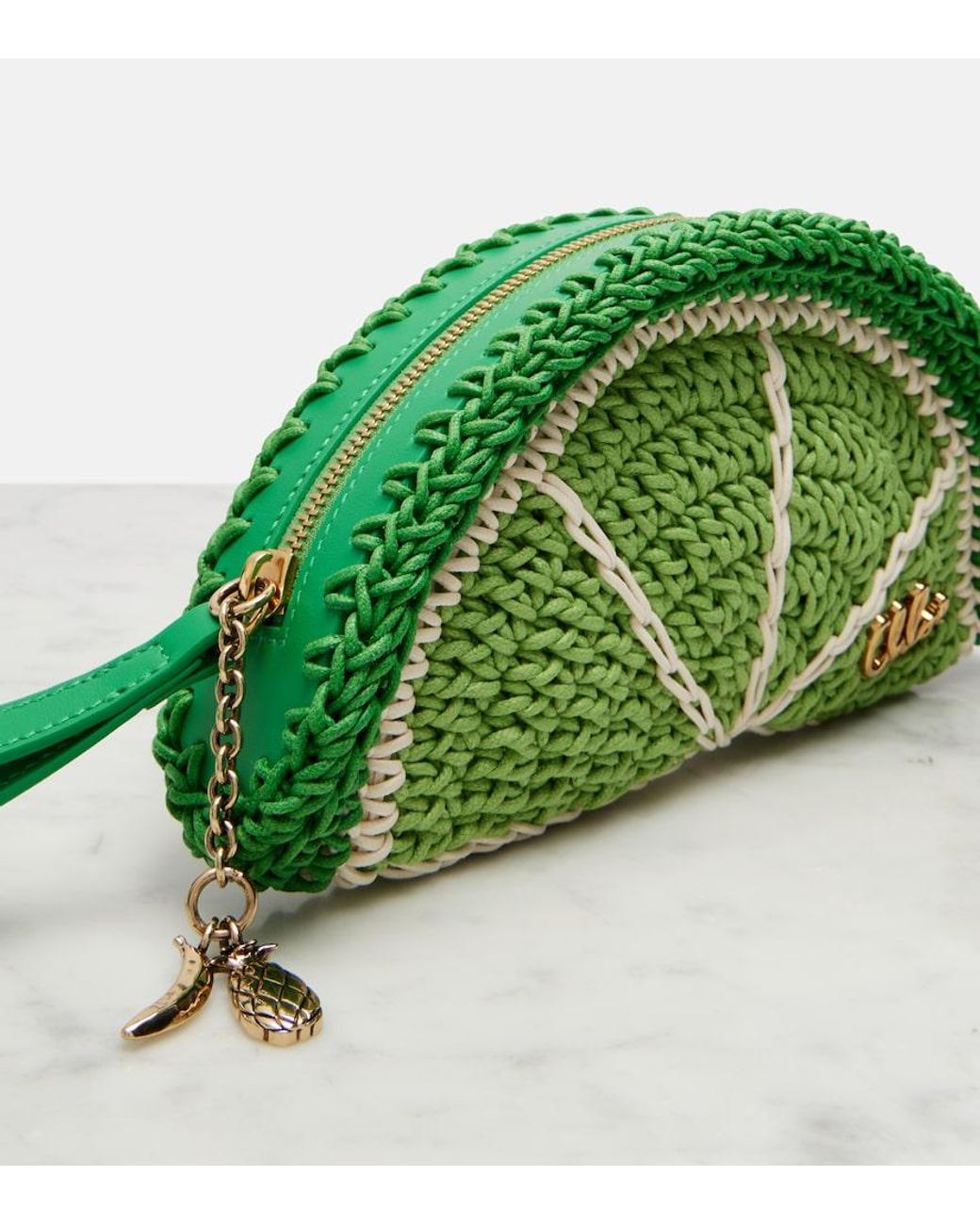 Chloé Green Tropicus Lime Slice Clutch