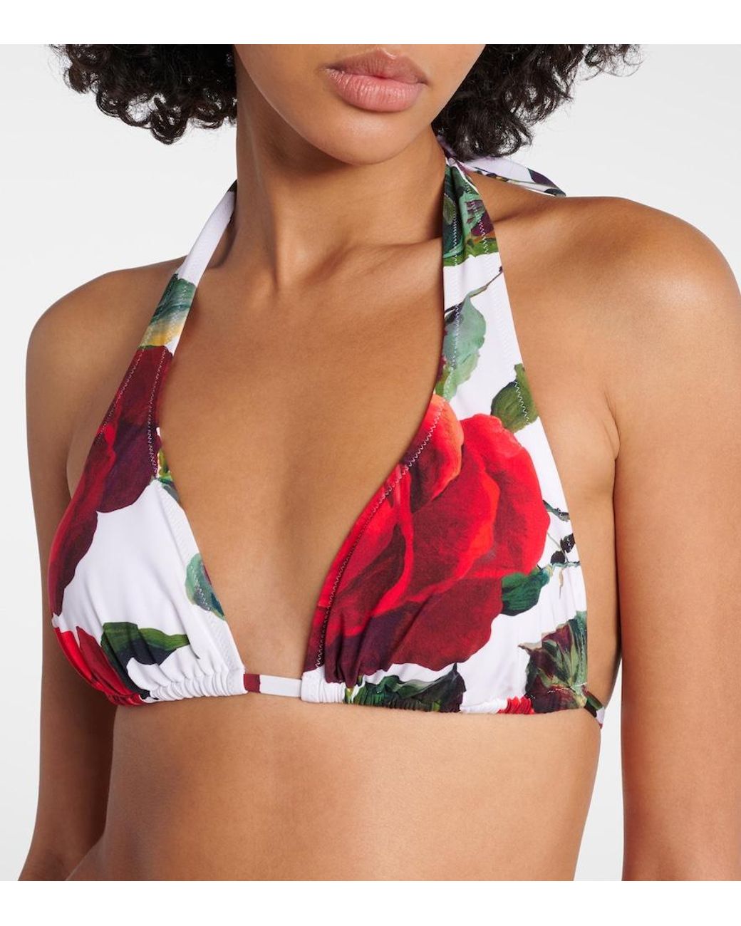 Dolce & Gabbana White Floral Bikini