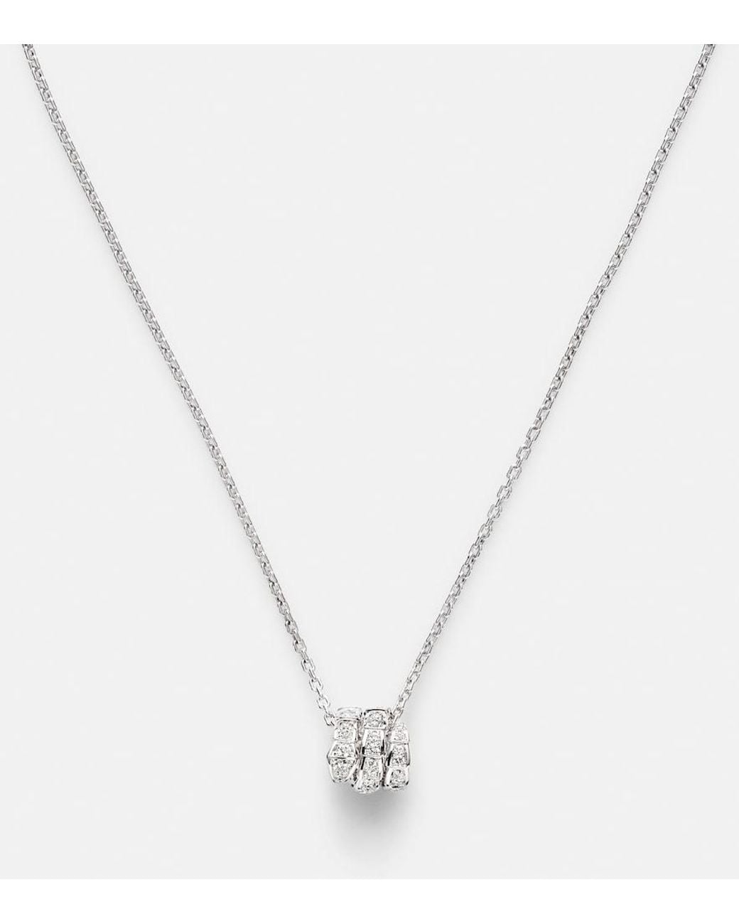 BVLGARI Blue Serpenti Viper 18Kt Pendant Necklace With Diamonds