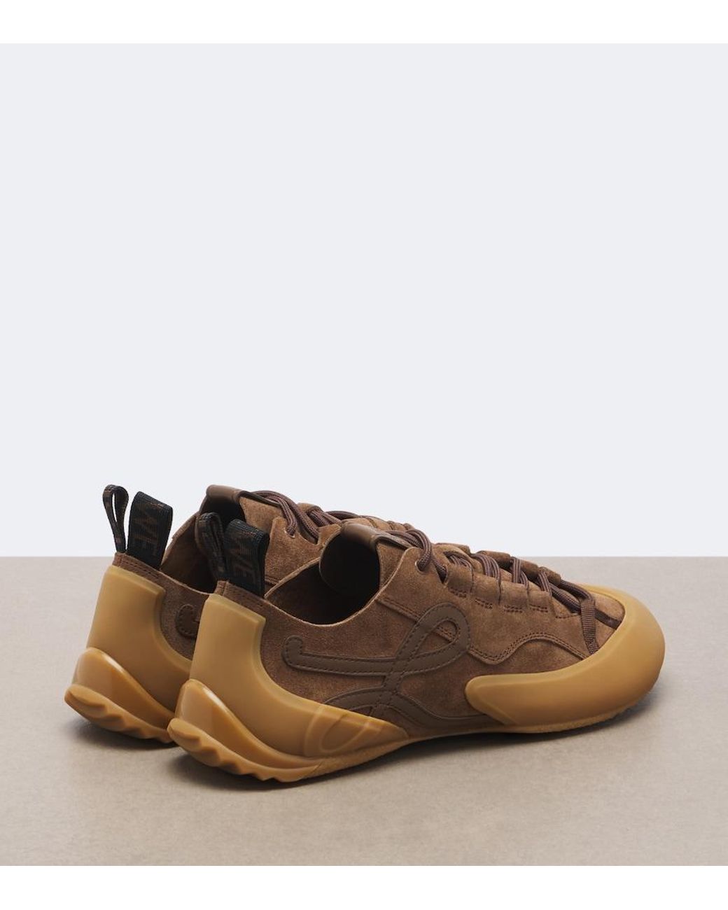 Loewe Brown Grip Anagram Suede Sneakers