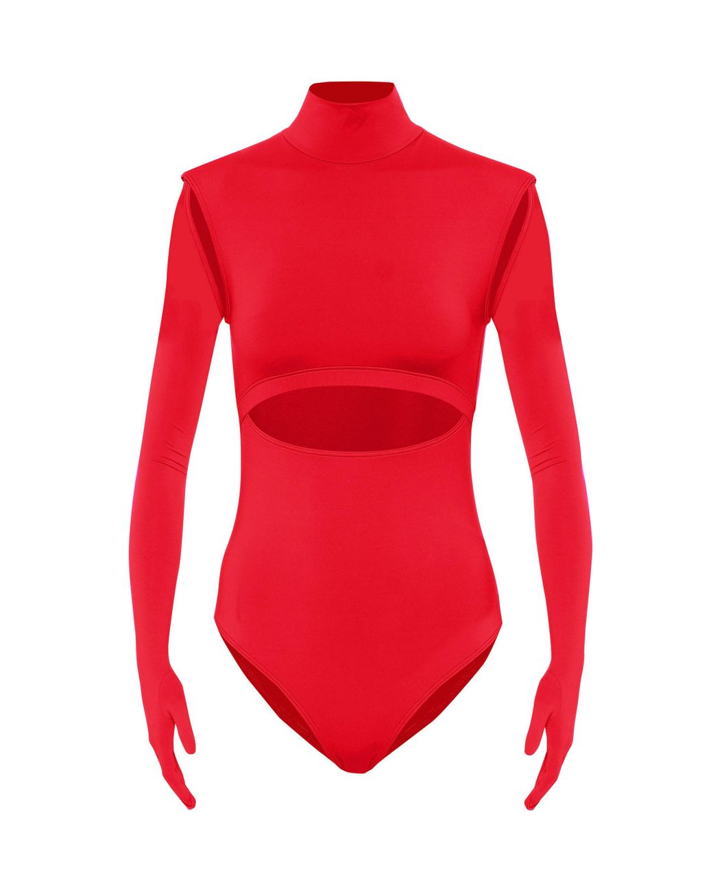 Vetements Bodysuit With Gloves in Red | Lyst
