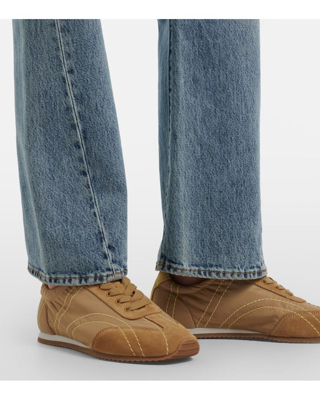 Totême Natural Flex Suede-Trimmed Sneakers