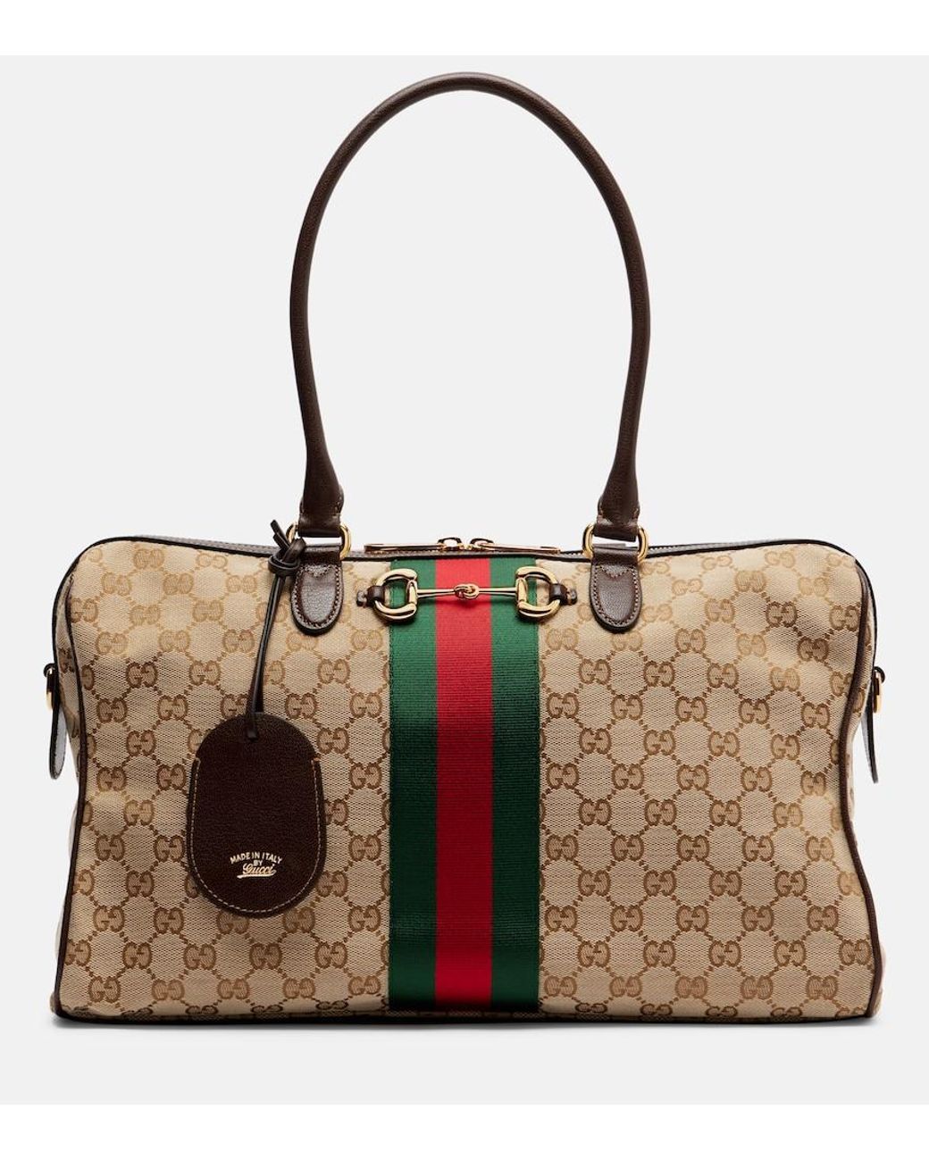 Gucci Brown Borsetto Gg Canvas Large Duffel Bag