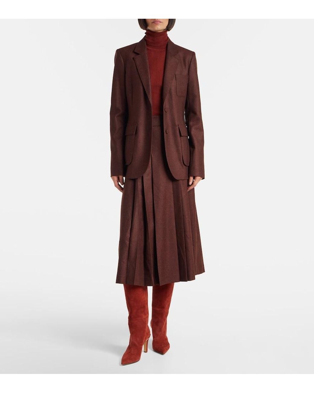 Gabriela Hearst Brown Louisa Wool-Blend Blazer