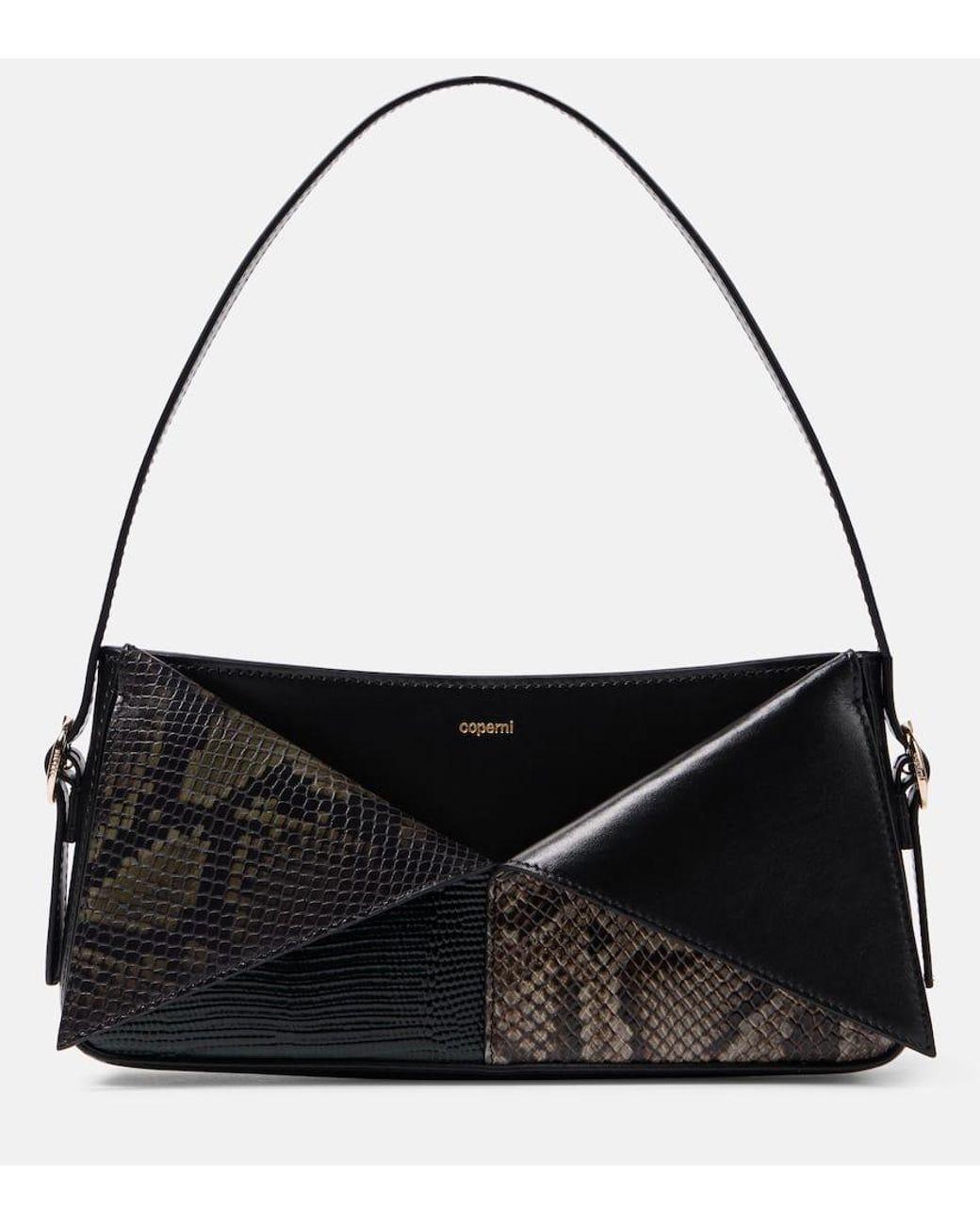 Coperni Belt Snake-Effect Leather Shoulder Bag in Black | Lyst