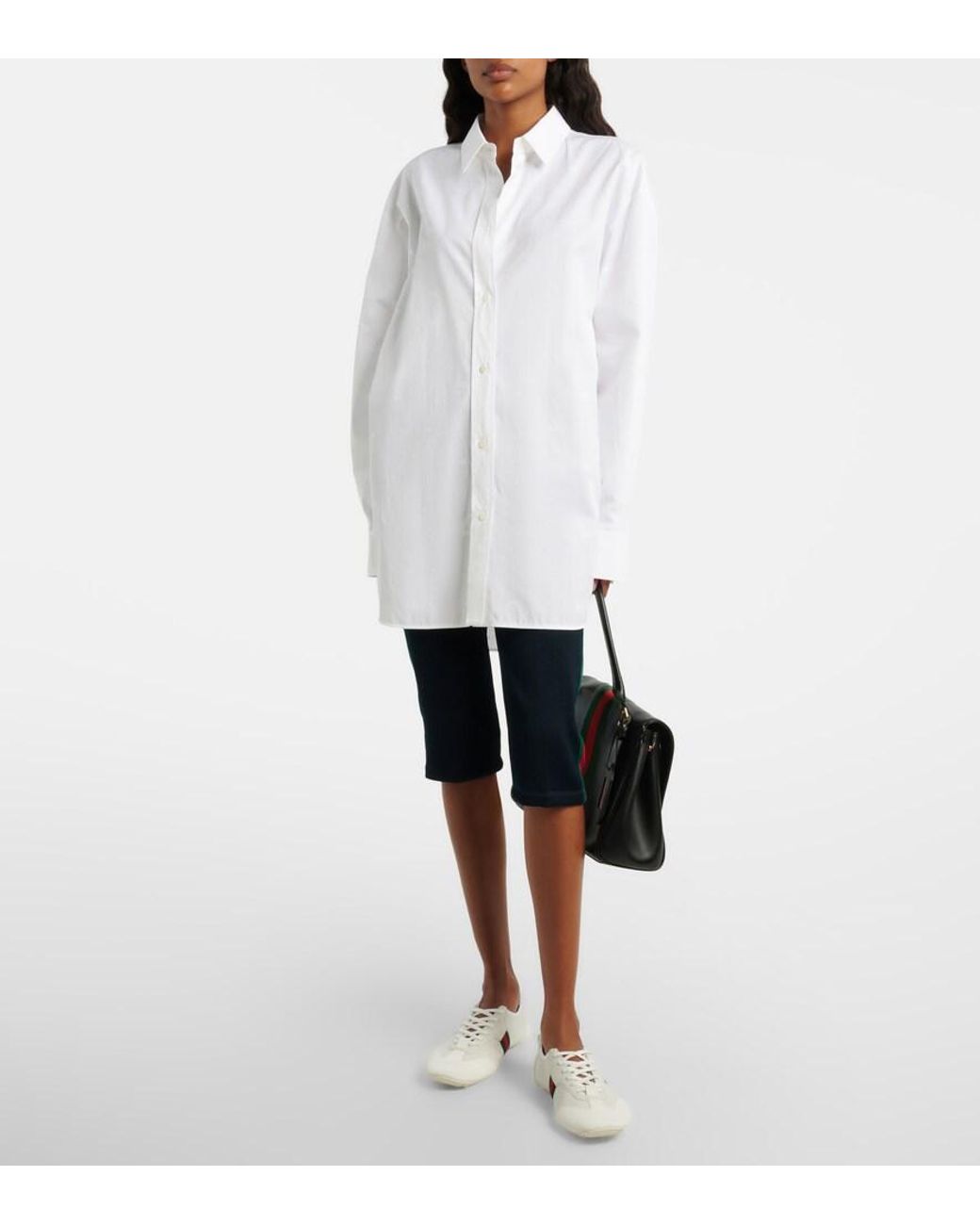 Gucci White Flex Suede And Leather Sneakers