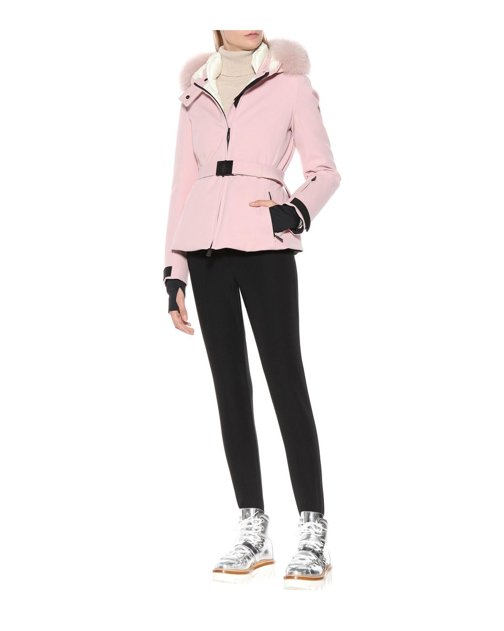 3 MONCLER GRENOBLE Bauges Fur-trimmed Down Ski Jacket in Pink | Lyst