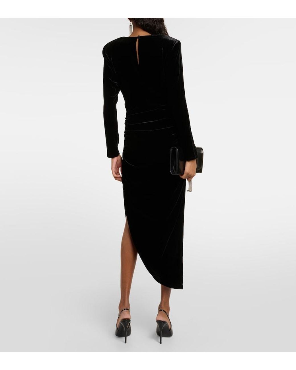 Veronica Beard Black Tristana Velvet Midi Dress