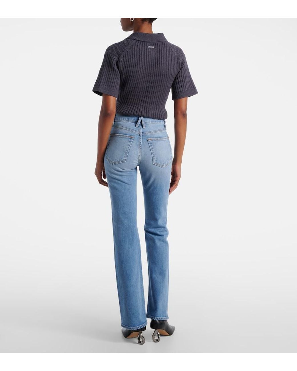 SLVRLAKE Denim Blue Anita High-Rise Bootcut Jeans