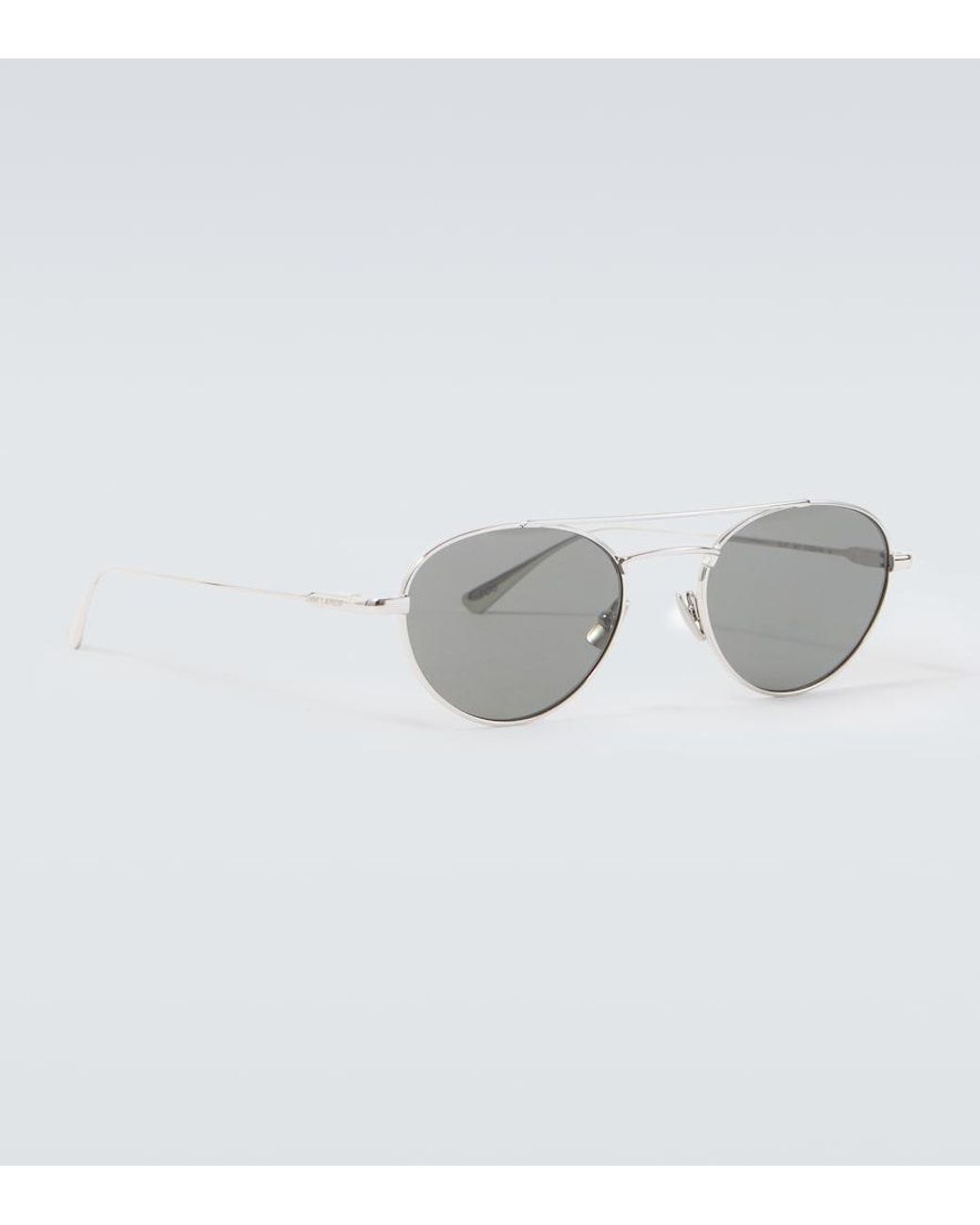 Saint Laurent Gray Sl 97 Aviator Sunglasses for men
