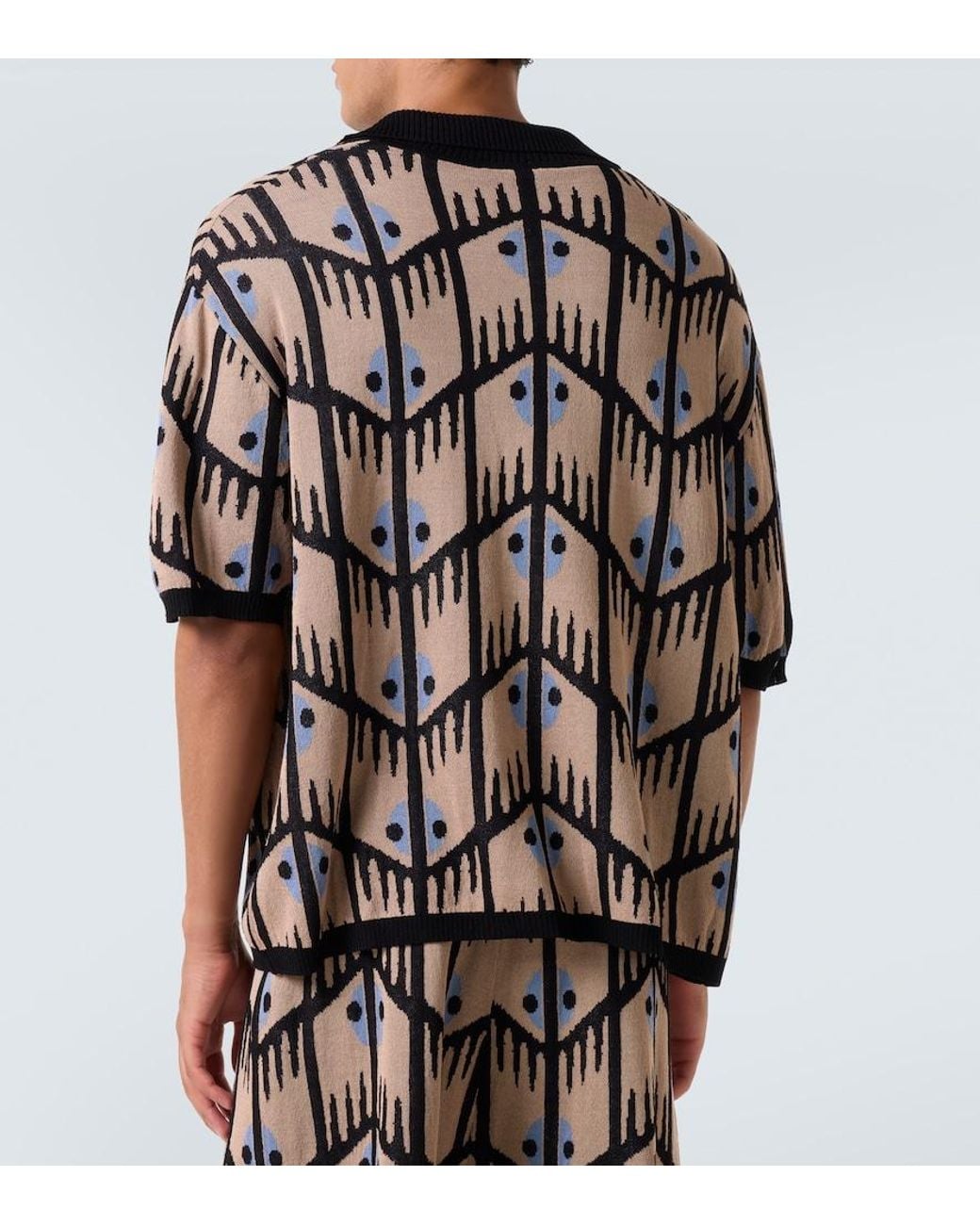 Commas Black Jacquard Polo Shirt for men