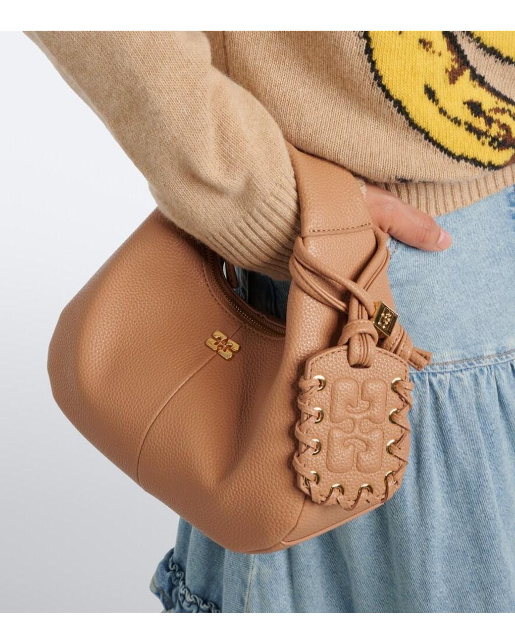 Borsa A Mano Mini di Ganni in Brown