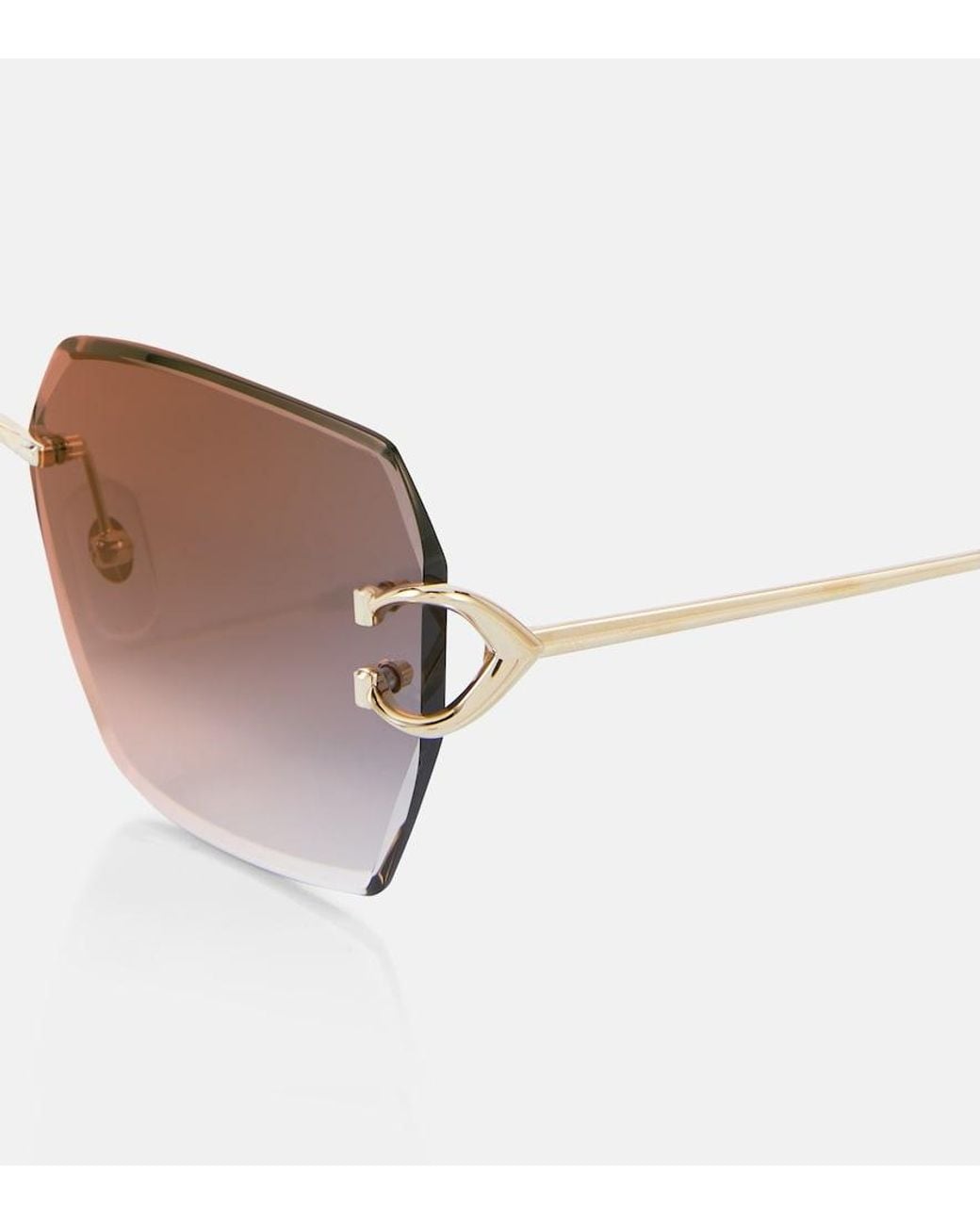 Cartier Brown Signature C De Cartier Square Sunglasses