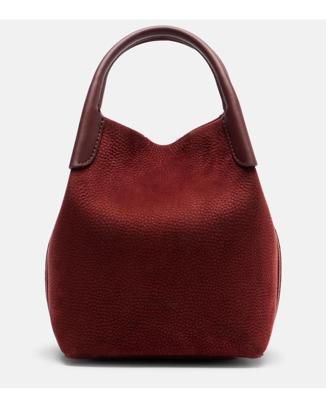 Loro Piana Red Bale Small Leather Top-Handle Bag