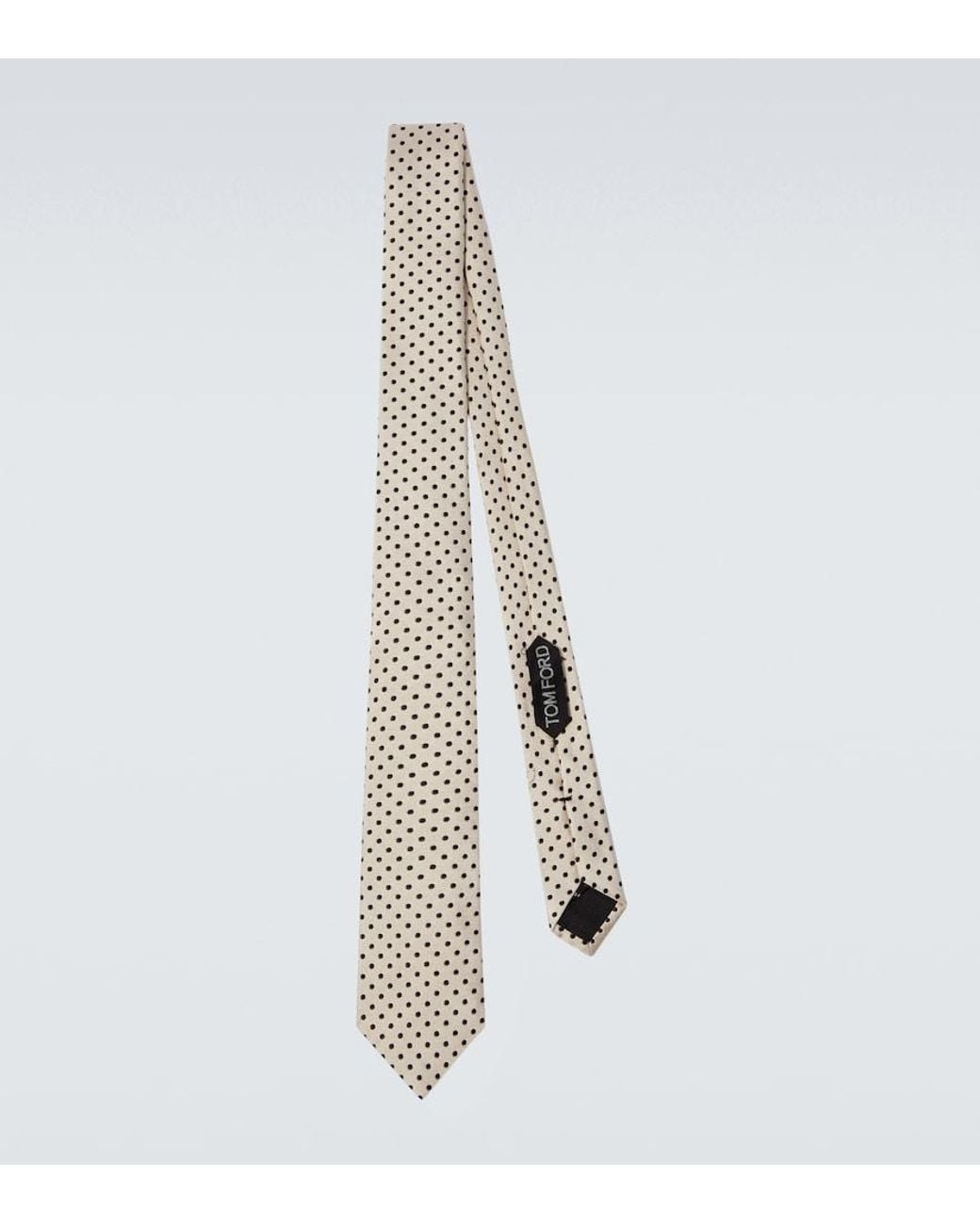 Tom Ford White Polka-Dot Silk Jacquard Tie for men