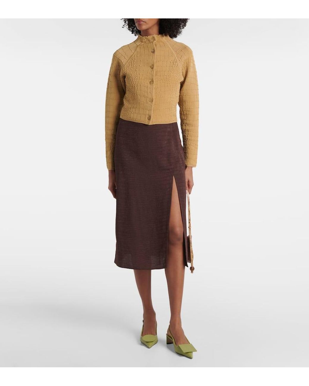 Jacquemus Scala Croc-Effect Cardigan in Natural | Lyst