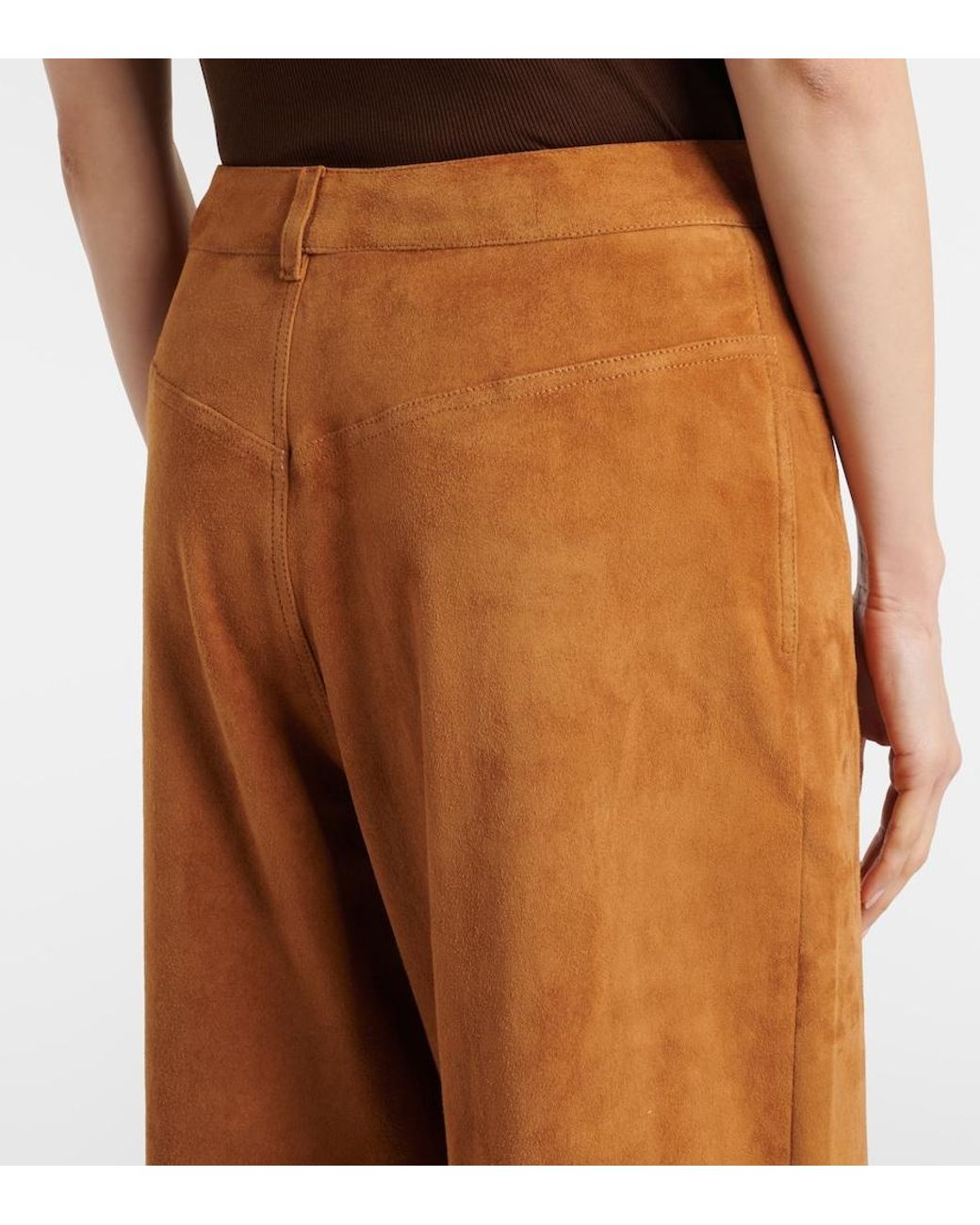 Stouls Brown Mytheo Suede Wide-Leg Pants