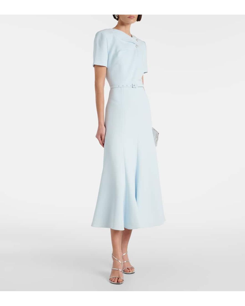 blue sporty dress Addison Bay Smooth Sport Pleated Racquet Active in Super White/Palm Stripes | X-Small out energy for the Fitted Bodice Color:TRUE SILVER Beach Wedding Party in