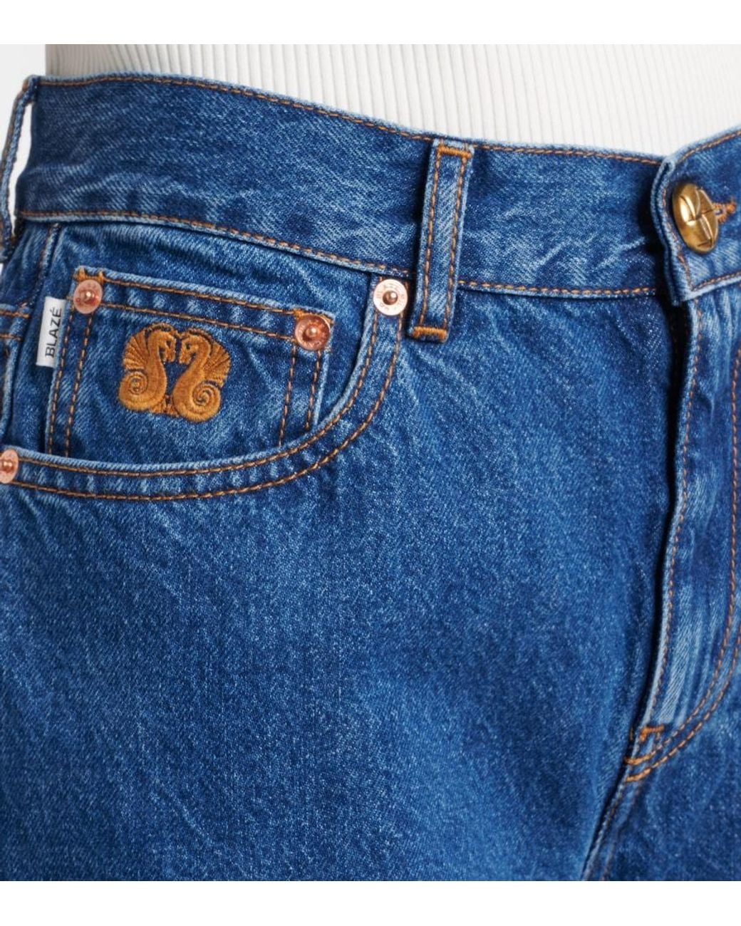 Blazé Milano Blue Paso Mid-Rise Straight Jeans