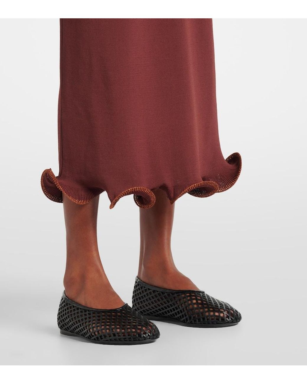 SAME Red Midikleid Aus Strick