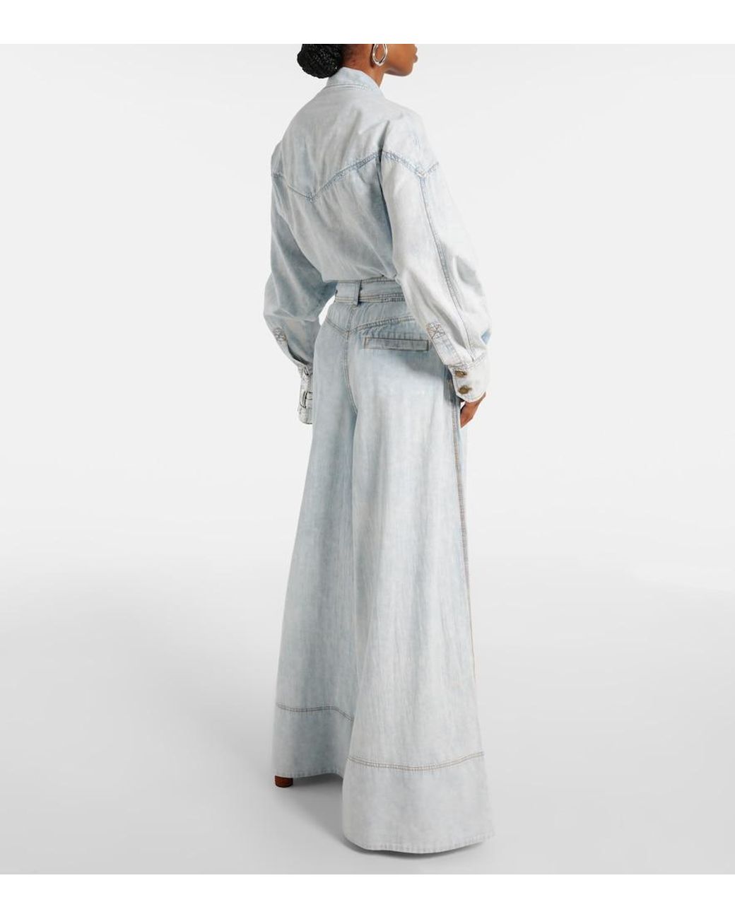 Zimmermann Blue High-Rise Wide-Leg Jeans
