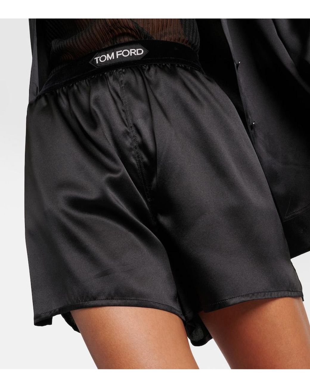 Tom Ford Black Silk-Blend Shorts