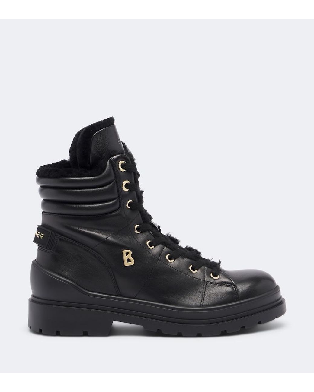 Bogner Black St Moritz S 14 B Leather Lace-Up Boots