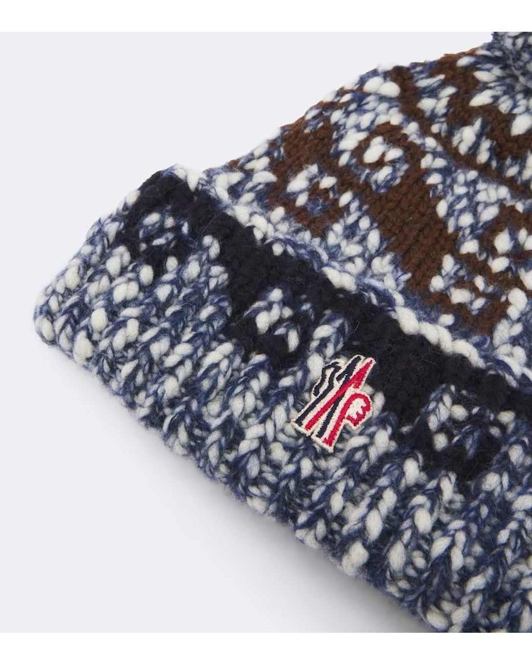 Moncler Blue Fair Isle Wool And Alpaca-Blend Beanie