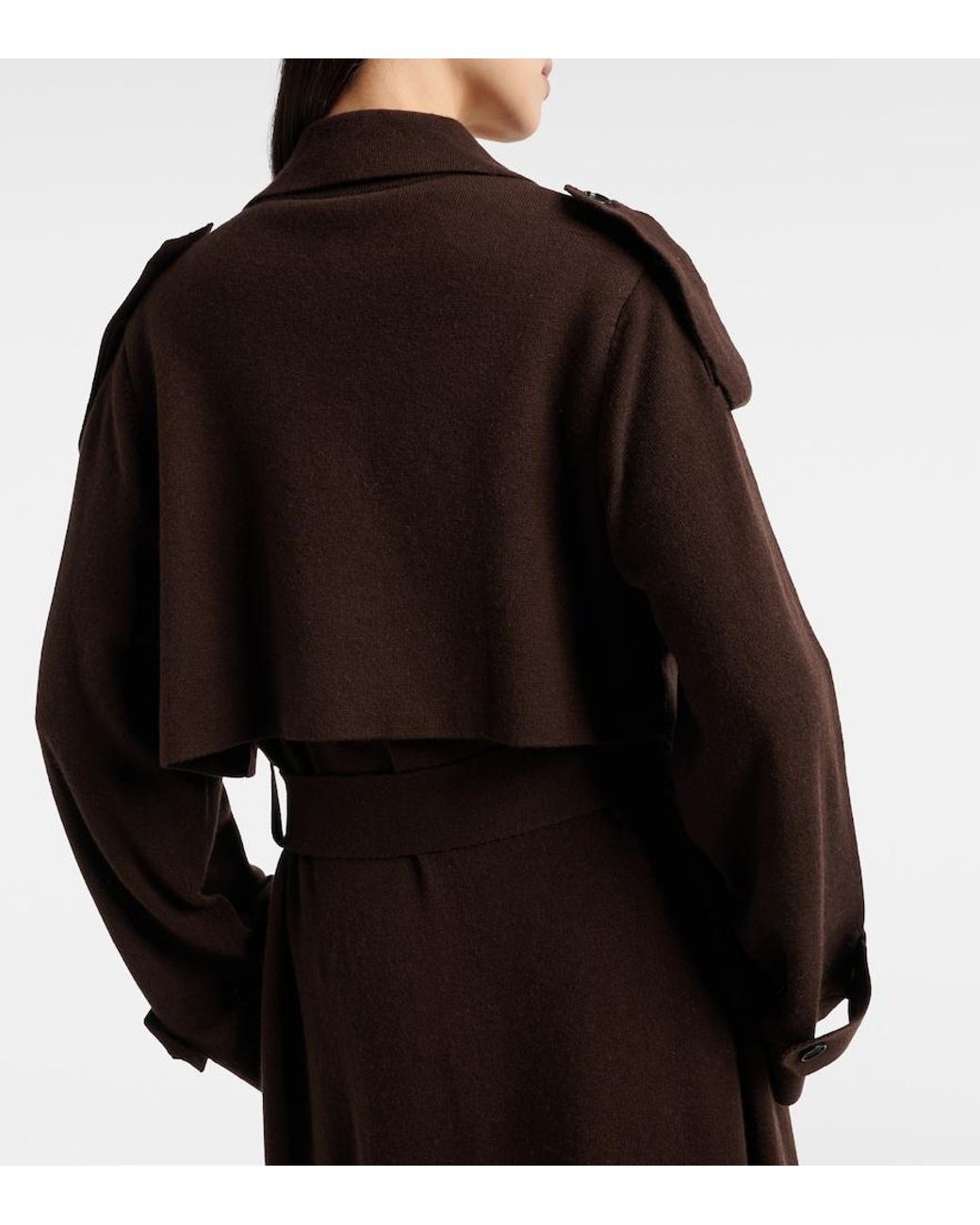 Jardin Des Orangers Brown Wool And Cashmere Trench Coat