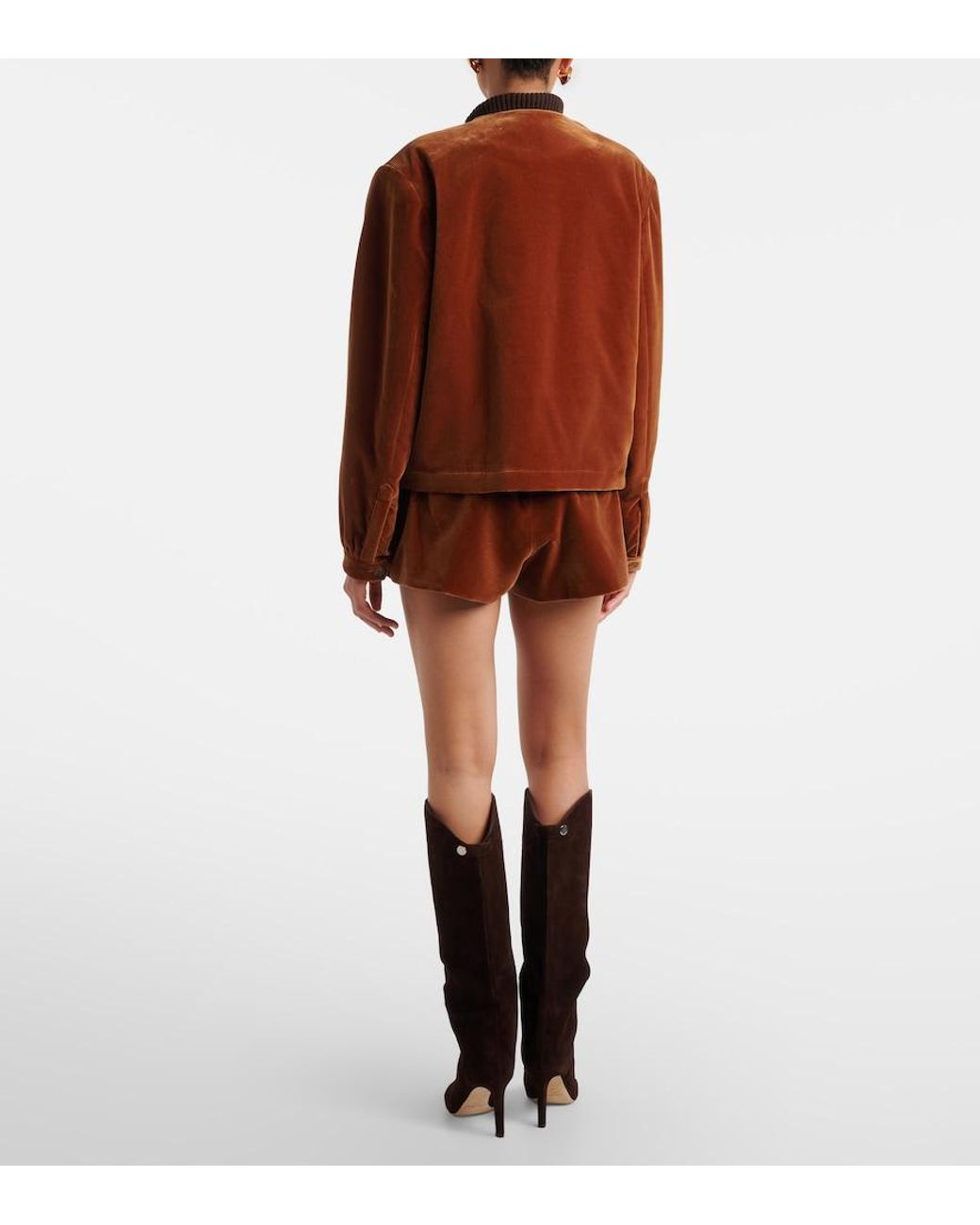 Blazé Milano Brown Tinker Cotton Velvet Shorts