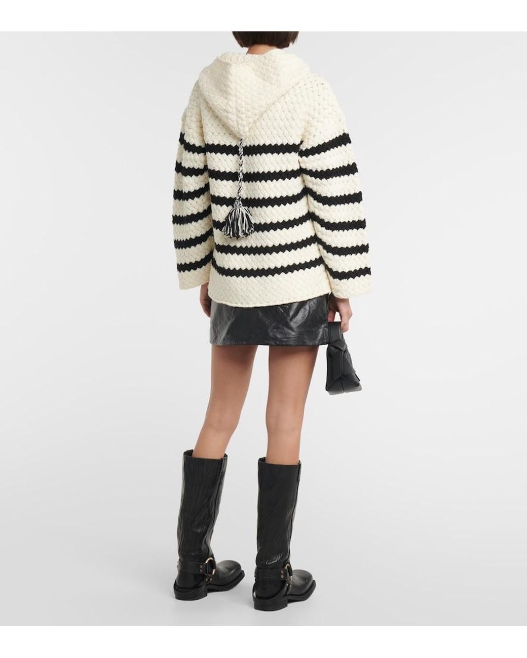 Alanui Natural The Mariner Striped Wool Hoodie