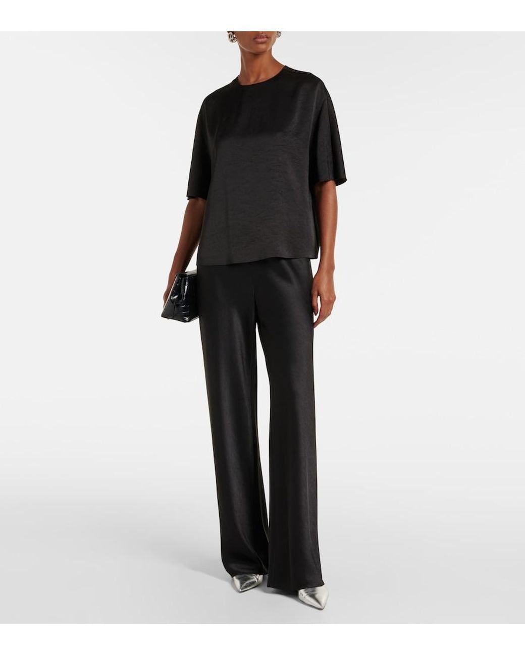 Vince Black Satin T-Shirt