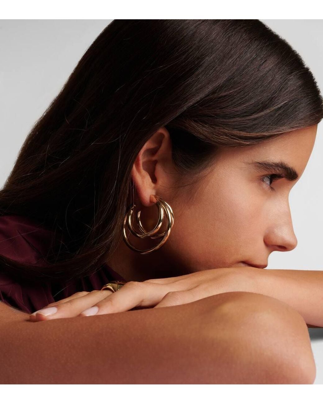 Jennifer Fisher Metallic Triple Baby 10Kt-Plated Hoop Earrings