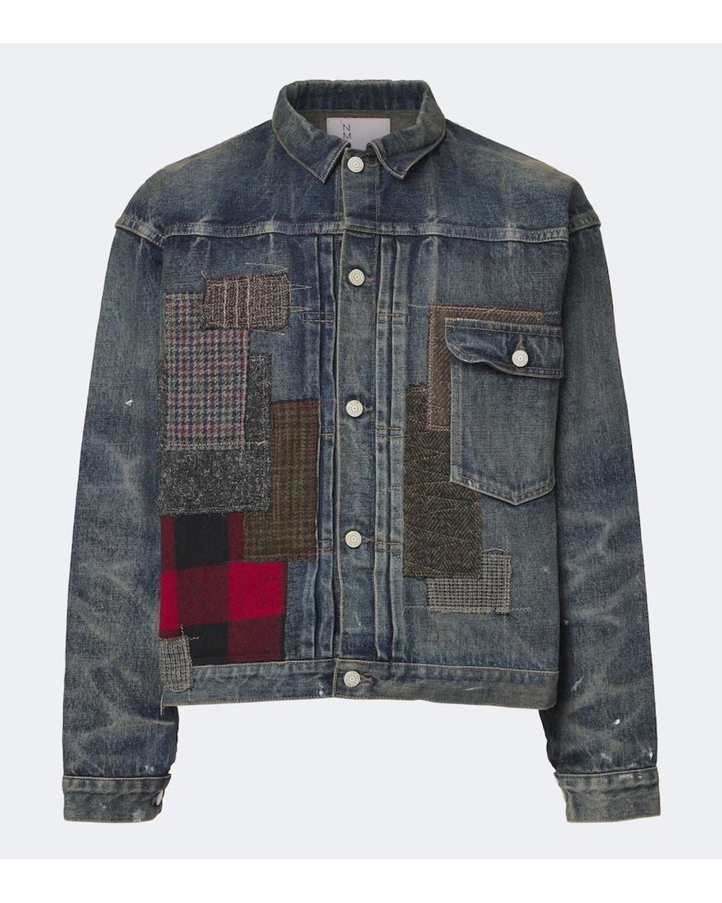 Junya Watanabe Blue Patchwork Denim Jacket for men