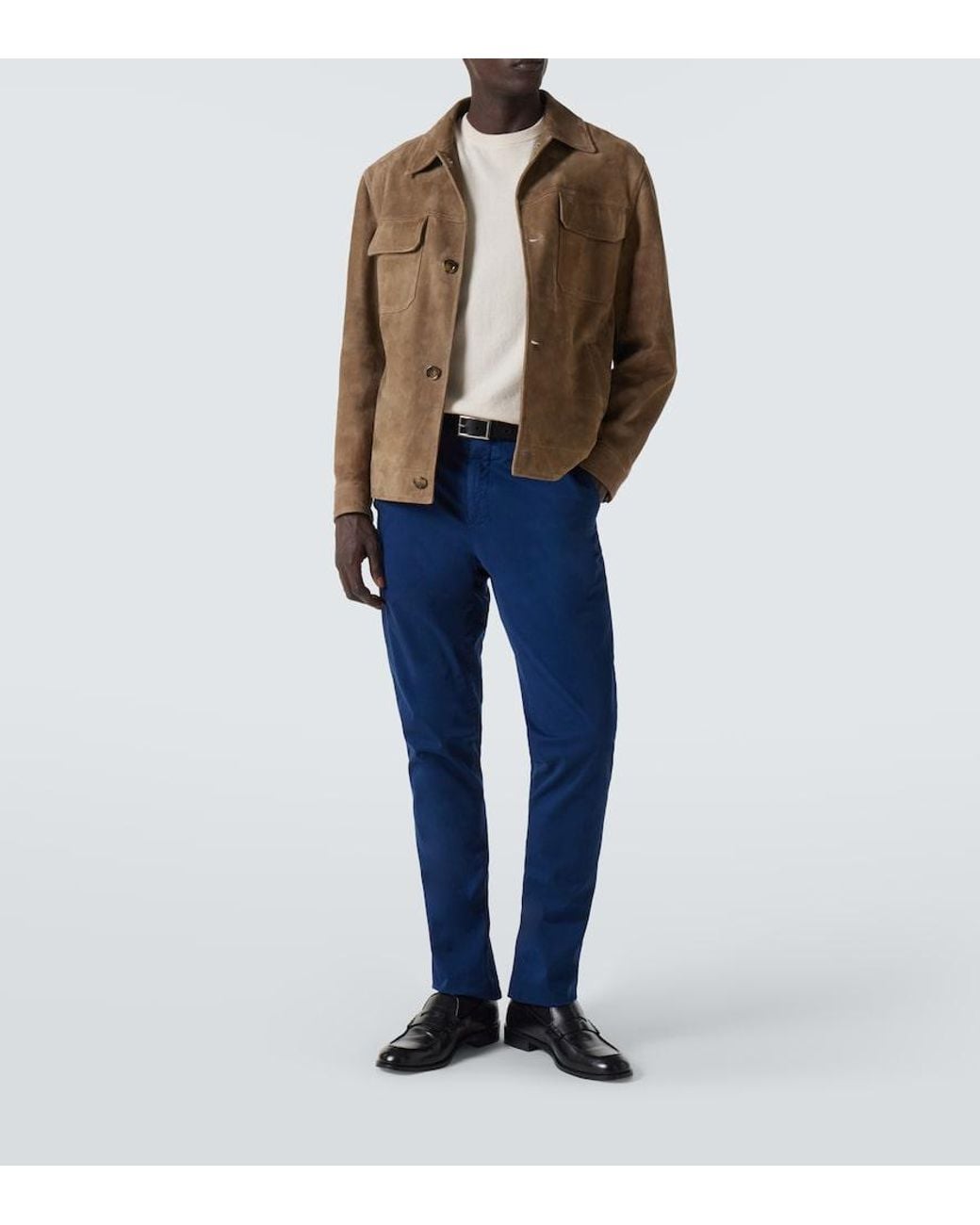 Canali Blue Cotton Chinos for men