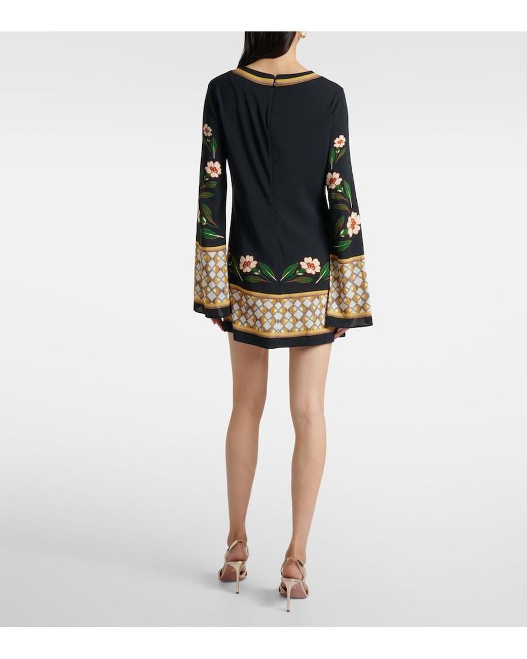 LaDoubleJ Black Supreme Swing Floral Printed Minidress