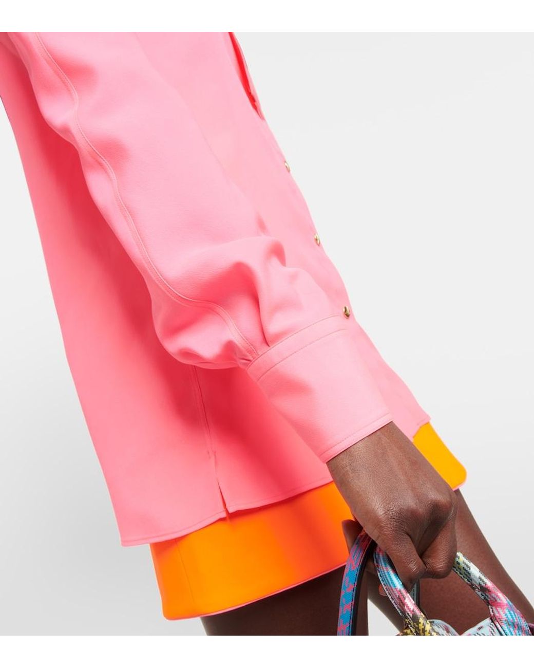 Vivienne Westwood Pink Tie-Neck Crepe Blouse