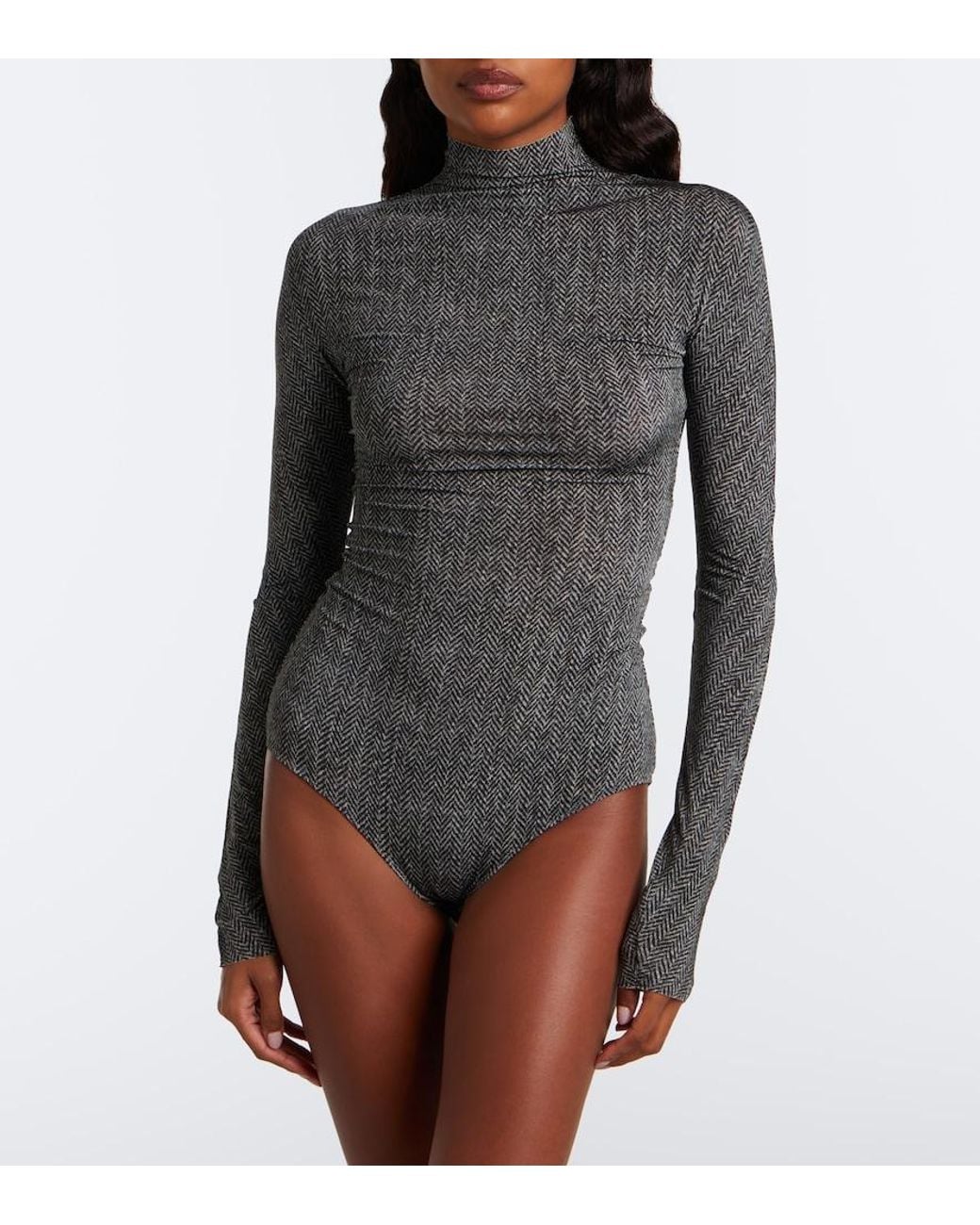 Maison Margiela Gray Printed Jersey Bodysuit