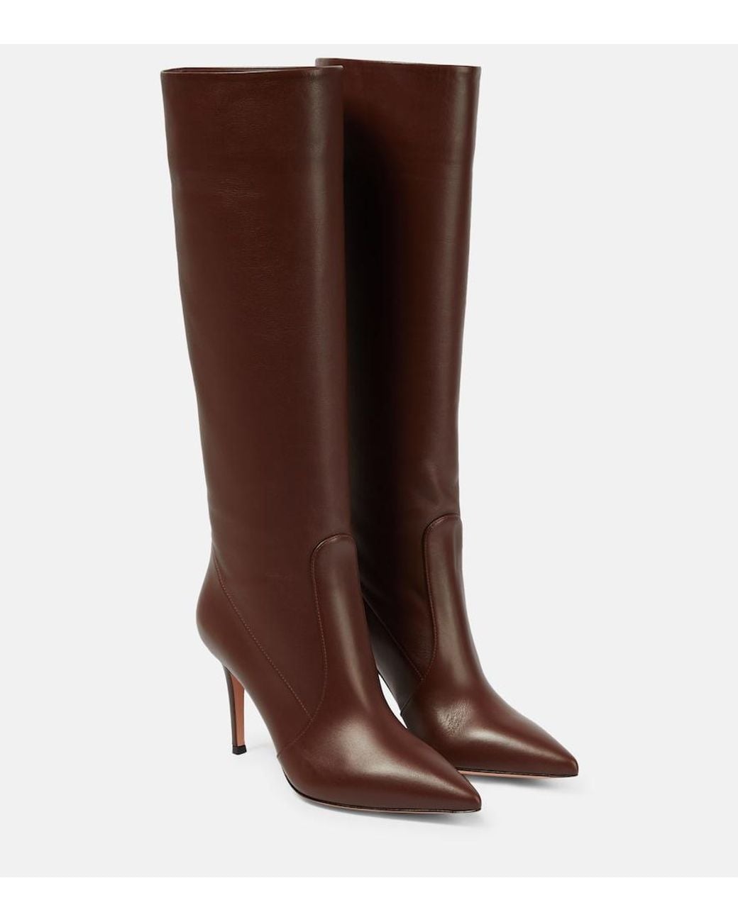 Gianvito Rossi Brown Hansen 85 Knee-High Leather Boots