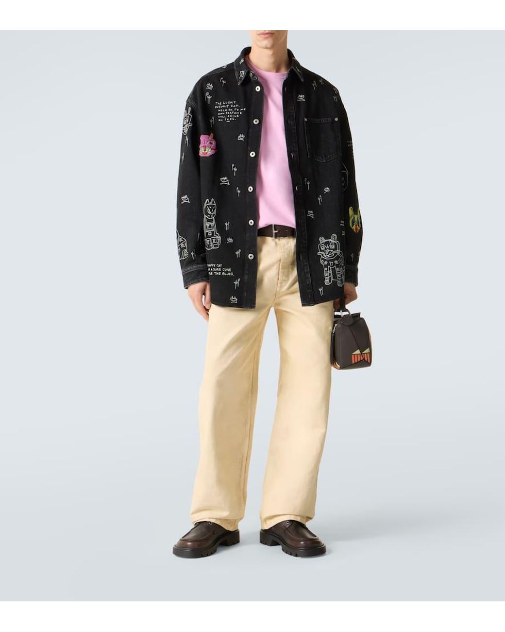 Loewe X Louis Wain Tote Bag Puzzle Futurist Cats Small in Black für Herren