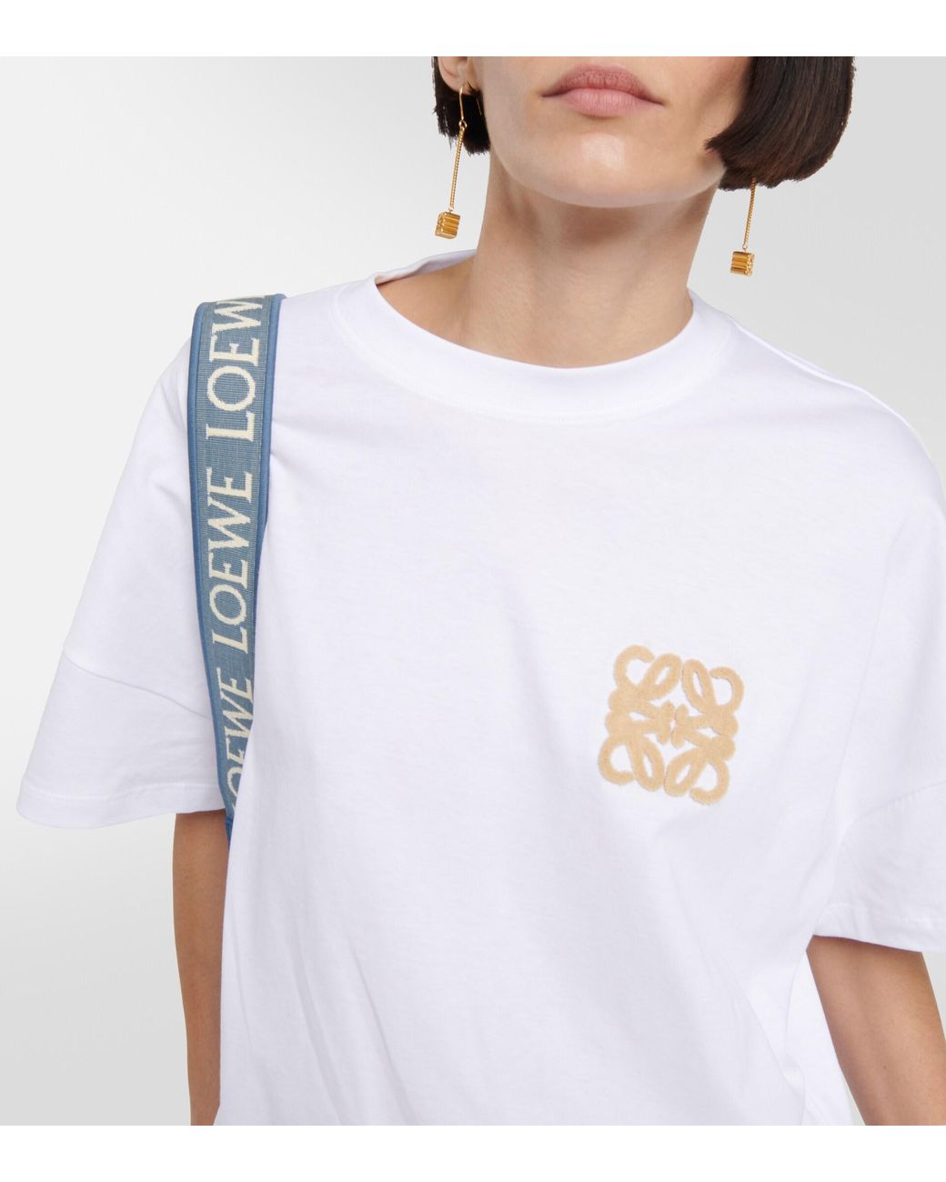 Anagram Cotton Jersey T Shirt in White - Loewe